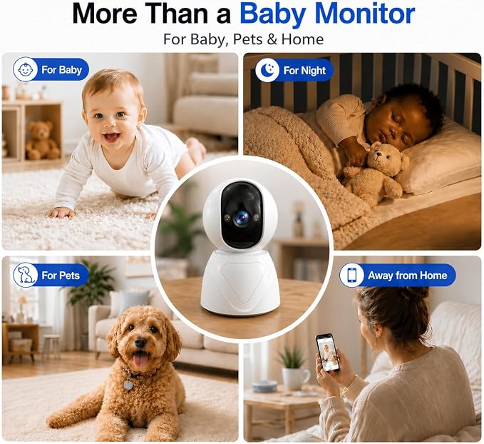 Baby Monitor with Camera and Audio, 3MP Baby Camera - Image 9