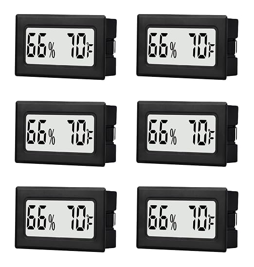 6 Pack Mini Small Digital Hygrometer Thermometer Indoor Temperature and by TASOGEN
