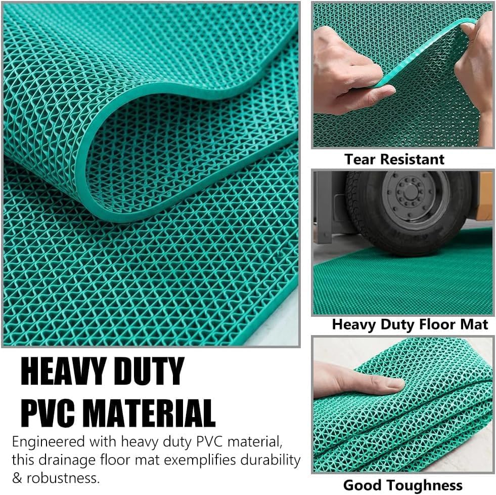 Anti Slip Drainage Mat Cutable Pool Flooring Bathroom Mats 4FTX4FT PVC Mesh - Image 3