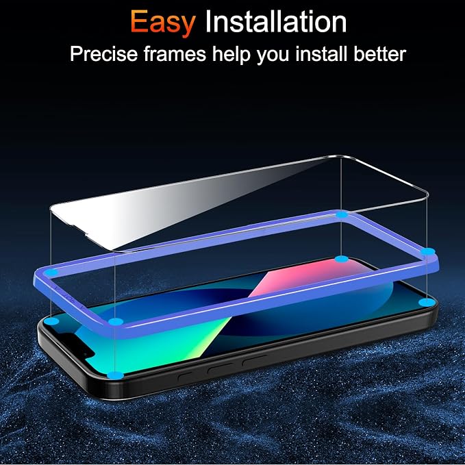 TZGZT 3 Pack Screen Protectors for iPhone 13, 9H Tempered Glass, Military Grade - Image 4