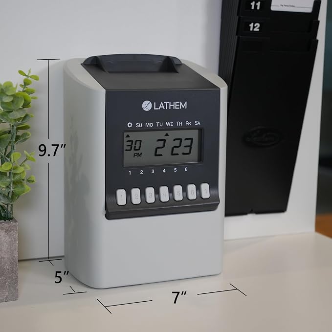 Lathem 700E Calculating Electronic Time Clock, 6.9" x 5.2" x 9.6" - Image 5