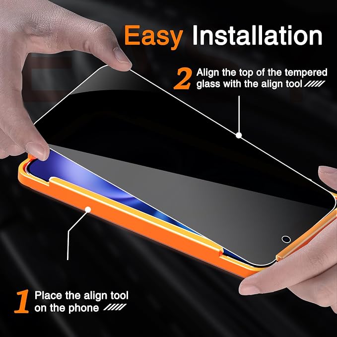 Wiaocit 3 Pack Tempered Glass Privacy Screen Protector - Image 3
