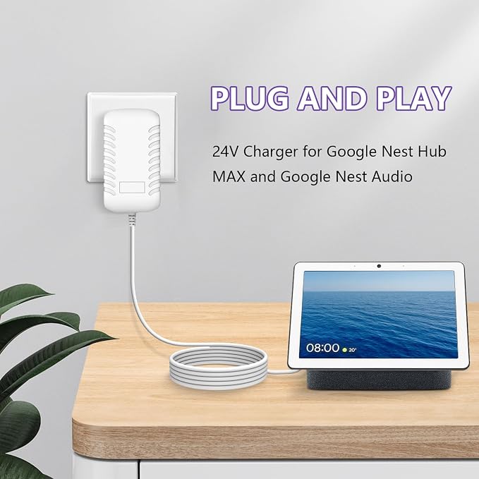 Charger Adapter for Google Nest Hub Max and Google Nest Audio Speaker DC Power - Image 4