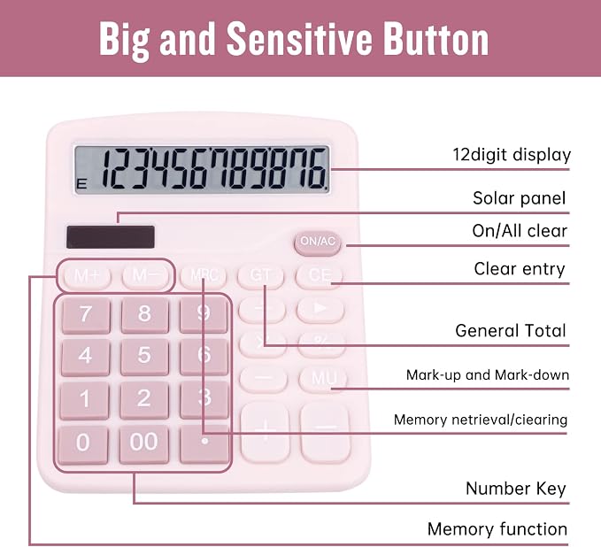 Cute Pink Desktop Calculator - Image 6