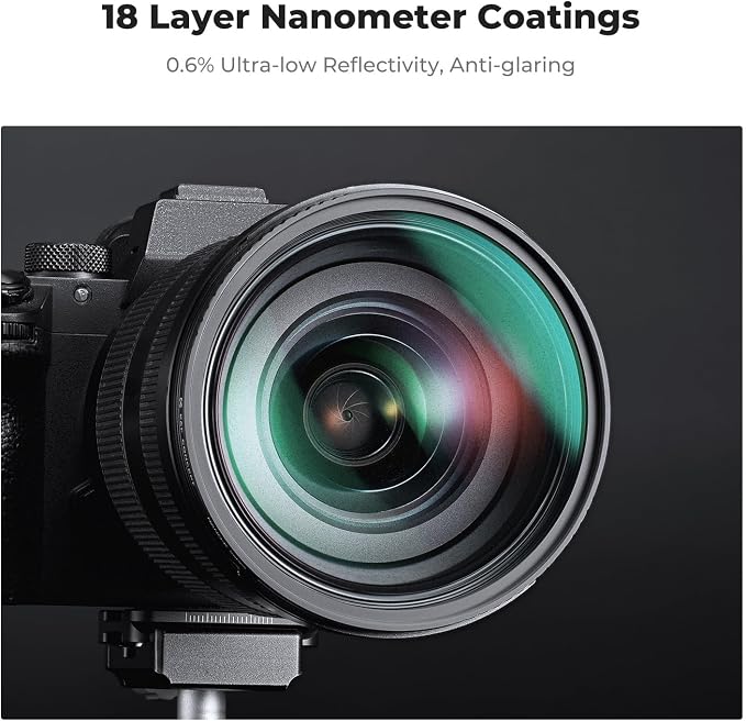 K&F CONCEPT 77mm Black Diffusion 1/4 & 1/8 Filters Kit Mist Cinematic Effect - Image 5