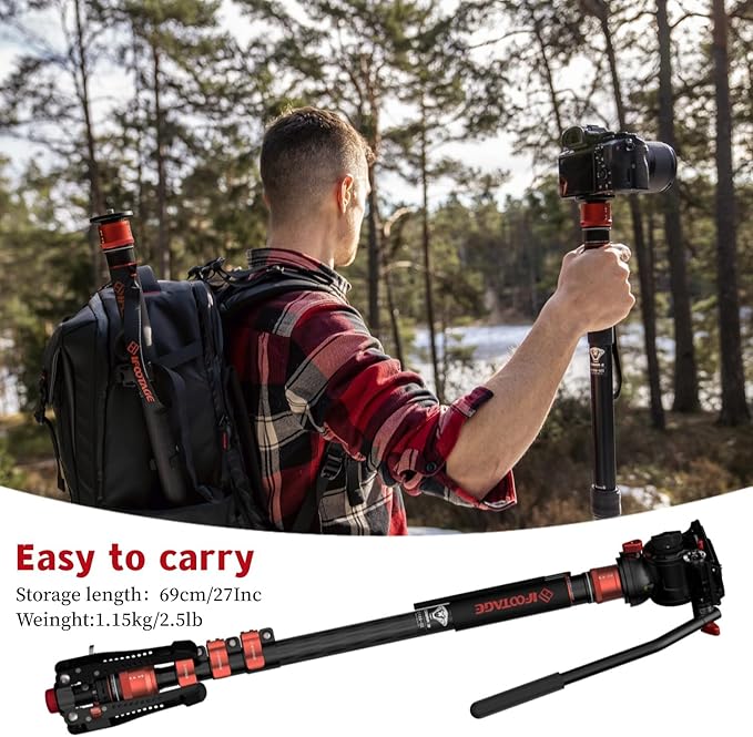 IFOOTAGE Cobra 3 C180F-P Carbon Fiber Video Monopod - Image 6