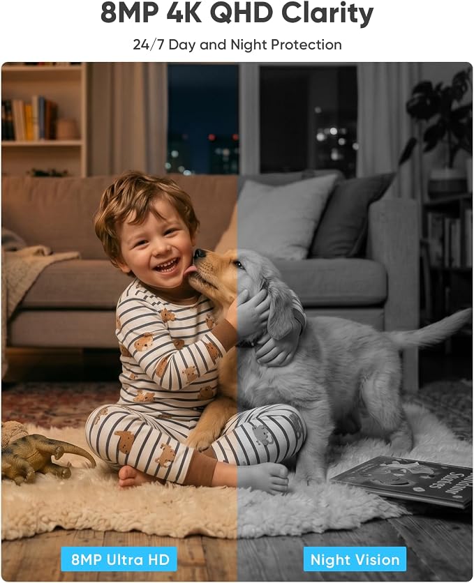 blurams 8MP Indoor Camera, 360° PTZ Baby Monitor, Pet Camera - Image 3