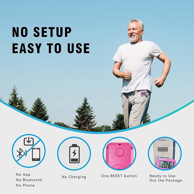 Pedometer for Walking Steps, 3D Accurate Simple Pedometer, Step Counter for Men - Image 4