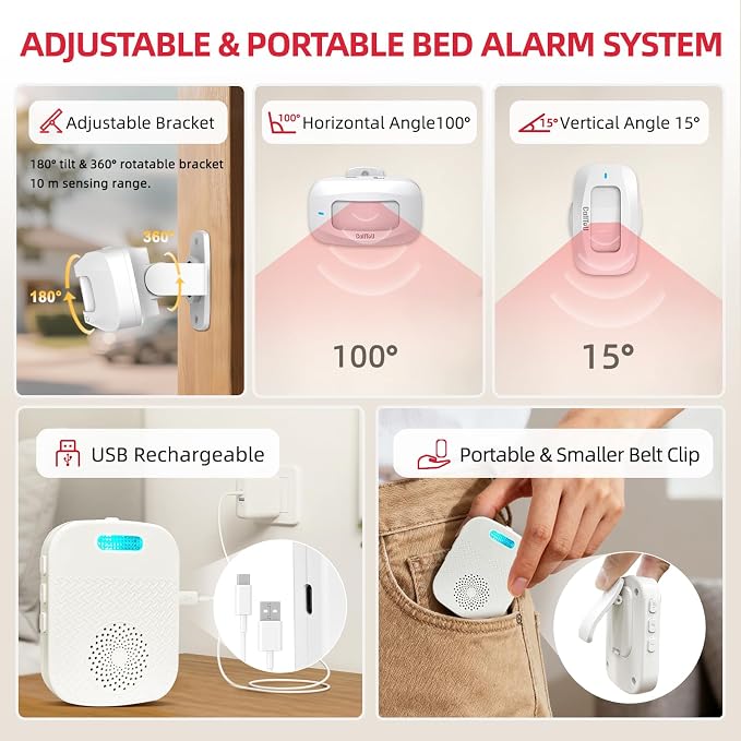 CallToU Bed Alarms for Elderly/Dementia Patients who Wander, Portable Pager & - Image 6