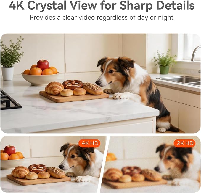 4K UHD Indoor Camera, 64G Built-in Storage No Subscription, Pet Camera Indoor - Image 3