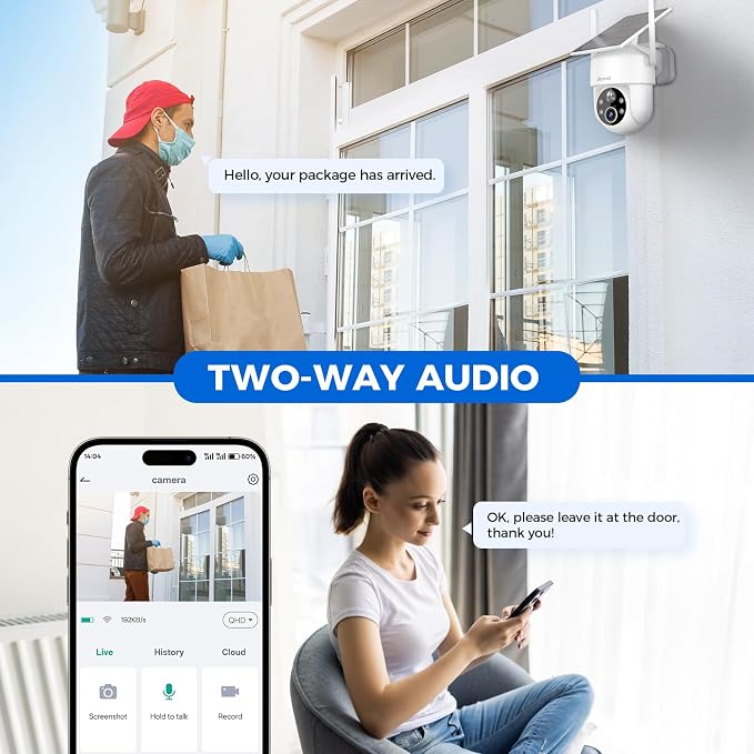 LITYMOL 2K 360° View Security Cameras Wireless Outdoor, Solar Cameras - Image 6