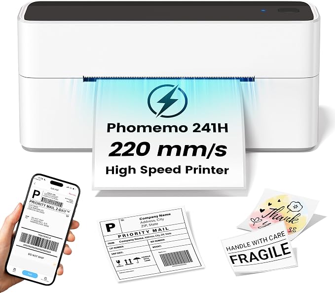 Phomemo High-Speed Shipping Label Printer 220mm/s by Phomemo
