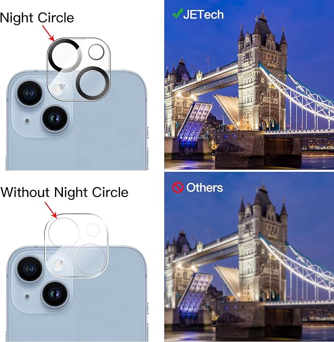 JETech Camera Lens Protector for iPhone 14 6.1-Inch and iPhone 14 Plus 6.7-Inch - Image 6