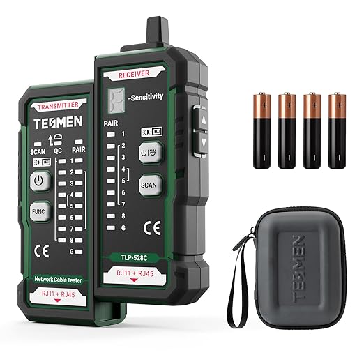 TESMEN TLP-528C Network Cable Tester, RJ11 RJ45, Ethernet Wire Tracer Toner by TESMEN