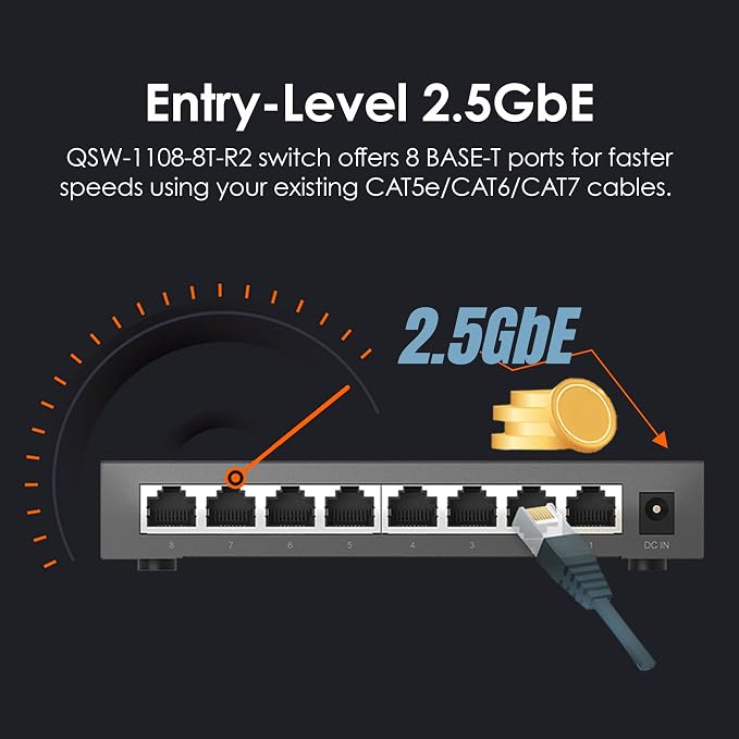 QNAP 8-Port 2.5GbE Unmanaged Switch - Image 3