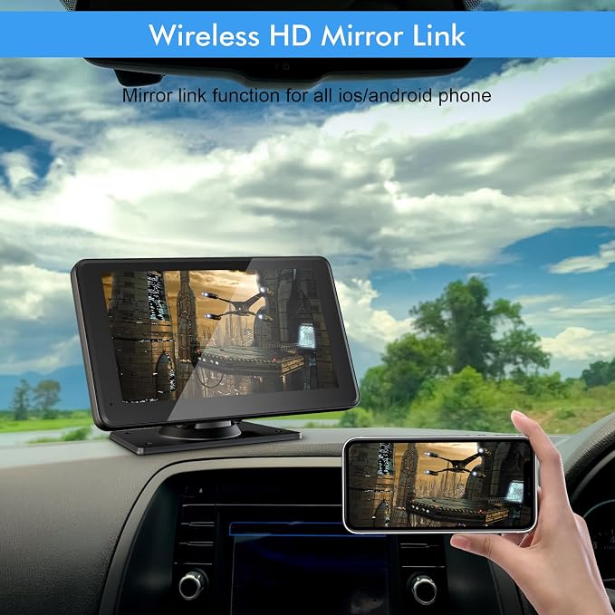 Capapro 7" HD Portable Carplay Wireless Touch Screen Double Din Car Stereo - Image 5