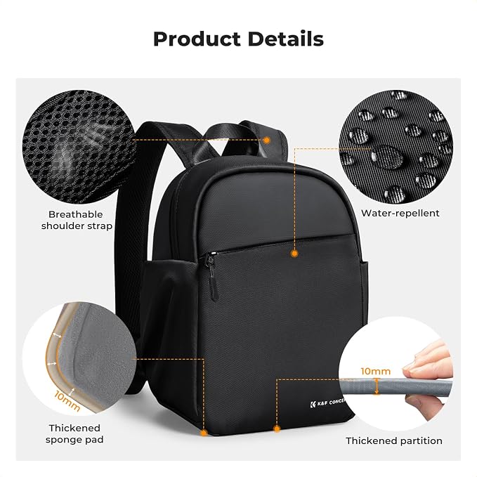 K&F CONCEPT Camera Backpack, Lightweight Camera Bag - Image 6