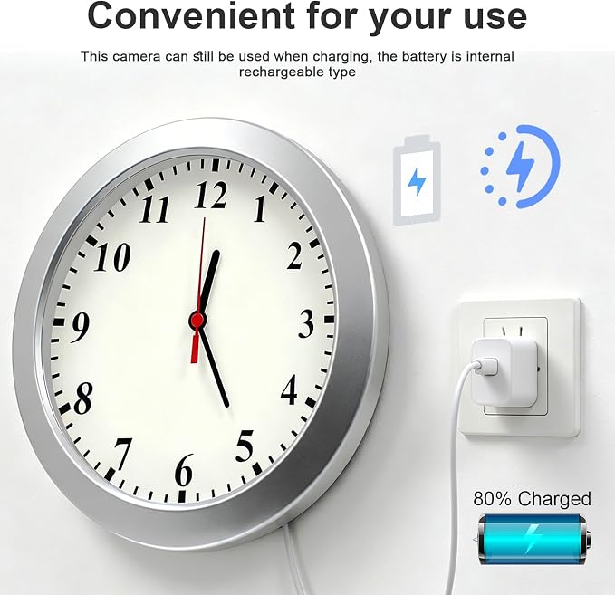 WiFi Security Camera, Hidden Camera Clock, Spy Camera - Image 6