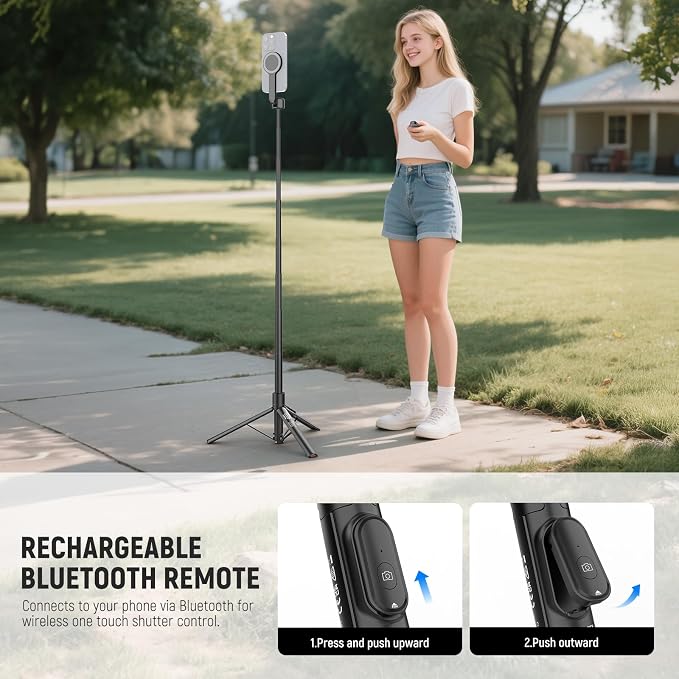 NEEWER Basics 5.48' Magnetic Selfie Stick Tripod Compatible - Image 6