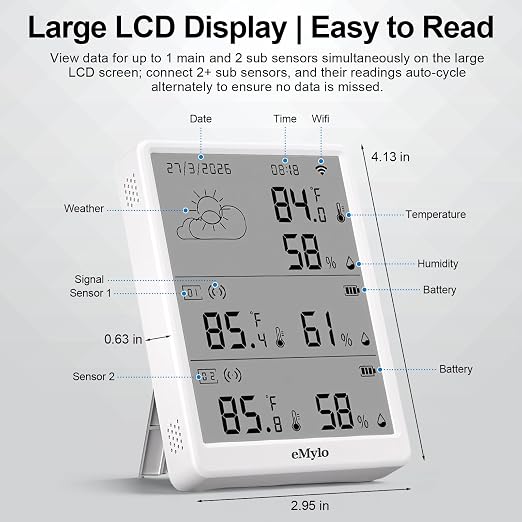eMylo WiFi Thermometer Hygrometer 3 Pack, Smart Digital Indoor Temperature - Image 8