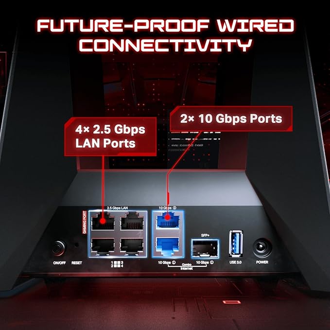 TP-Link Tri-Band BE19000 Wi-Fi 7 Gaming Router Archer GE800 | 12-Stream | 2×10G - Image 4