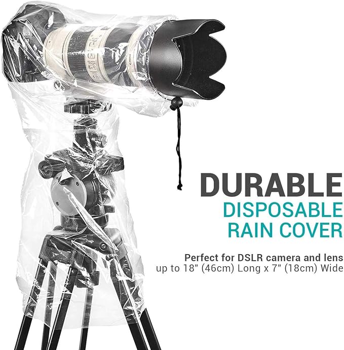 Movo RC1 Clear Rain Cover for DSLR Camera and Lens up to 18" Long - Image 4