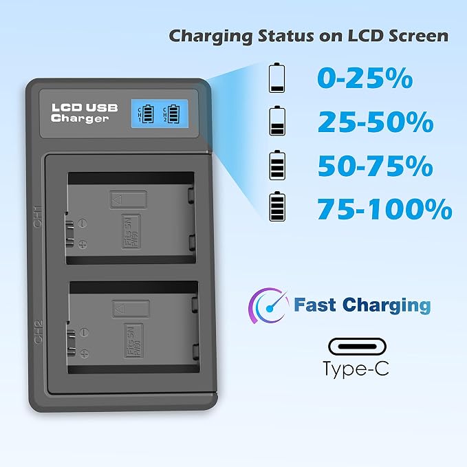 2 Pack NP-FZ100 Battery & Battery Charger Replacement - Image 5