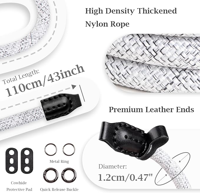 VOVMOEYA Nylon Braided Camera Rope Strap, Camera Neck Shoulder Strap - Image 2