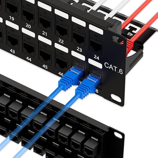 iwillink 48 Port RJ45 Through Coupler Cat6 Patch Panel UTP, Wallmount or by IWILLINK