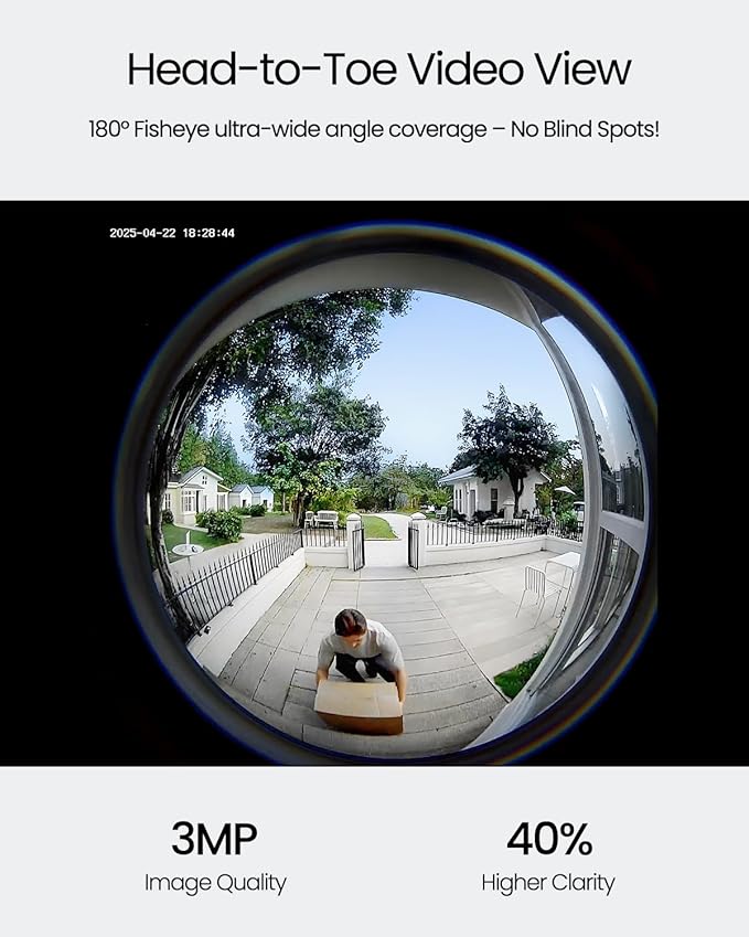 ieGeek Video Doorbell Camera Wireless, Head-to-Toe 180° Ultra View Battery - Image 2