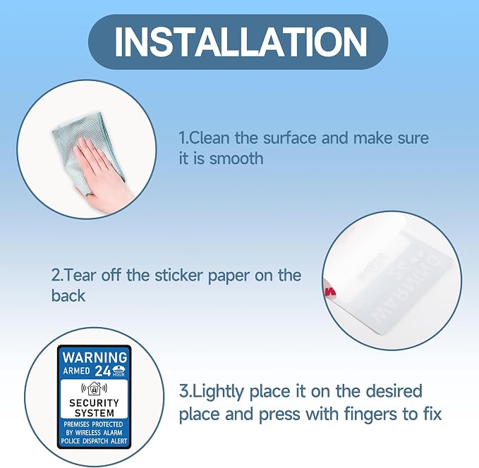 2PCS Security Alarm System Sign - Image 4