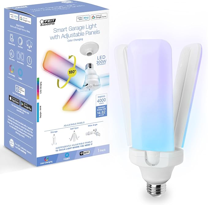 Feit Electric Smart LED Garage Light, 4000 Lumens RGBW Color Changing - Image 9