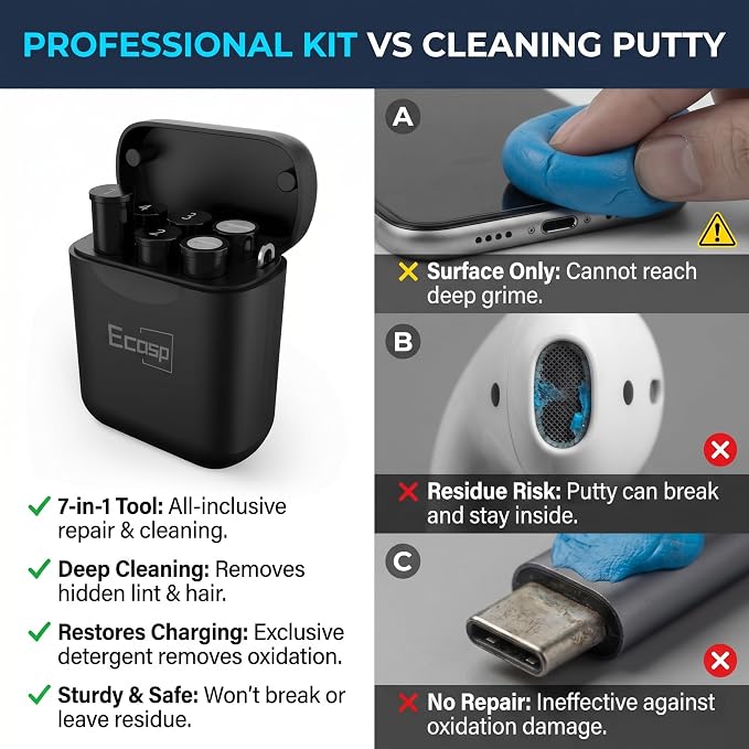 ECASP Cleaner Kit for AirPod, Cell Phone Cleaning Repair & Recovery for iPhone - Image 3