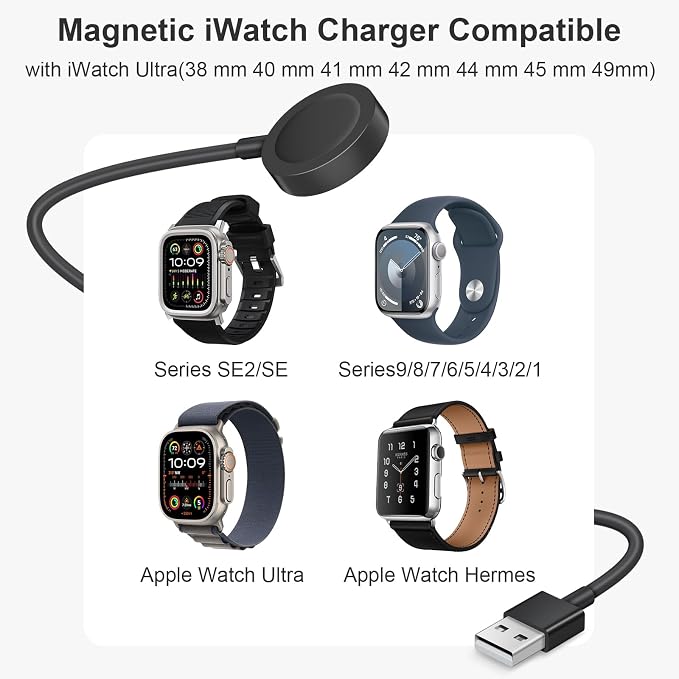 Fast Charger for Apple Watch Charger, Magnetic iWatch Charger to USB A Cable - Image 4
