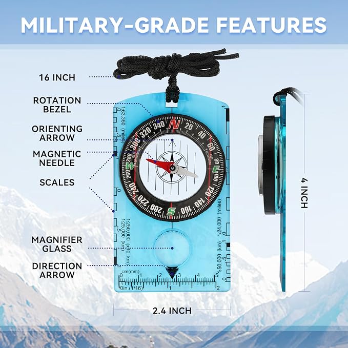 Compass Hiking Survival, Wilderness Survival Compass - Image 3