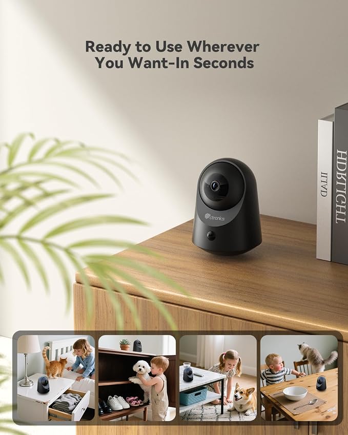 Ctronics 2K 100% Wireless Battery Indoor Security Camera, 20m Infrared Night - Image 9