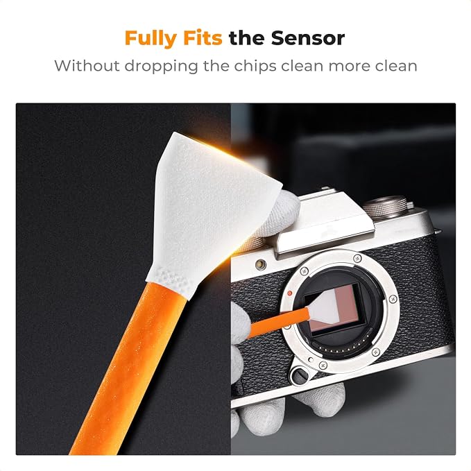 K&F CONCEPT 16mm APS-C Sensor Cleaning Swab*10 + 20ml Sensor Cleaner, DSLR SLR - Image 3