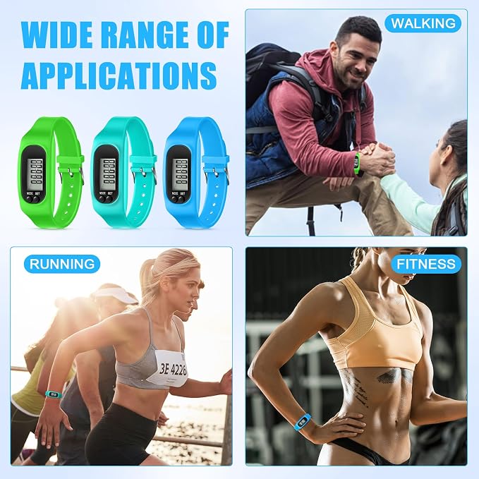 Silicone Fitness Tracker Watch 3 Pcs Walking Running Pedometer Calorie Burning - Image 7