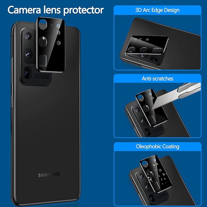 LYWHL 2+2 Pack for Samsung Galaxy S20 Ultra Privacy Screen Protector, Anti-Spy - Image 5