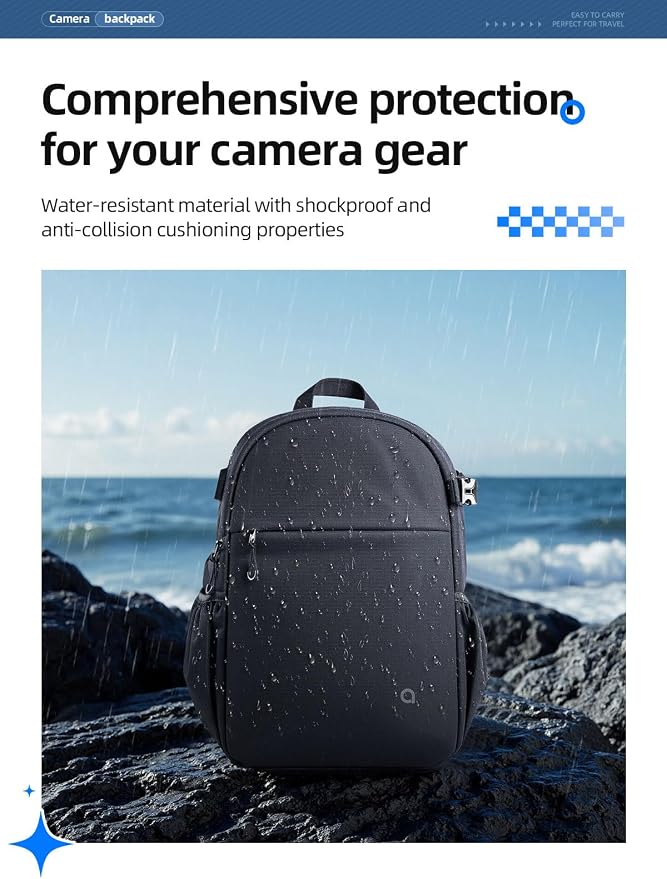 llano Compact Camera Backpack for DSLR/SLR/Mirrorless, Photography Bag - Image 6