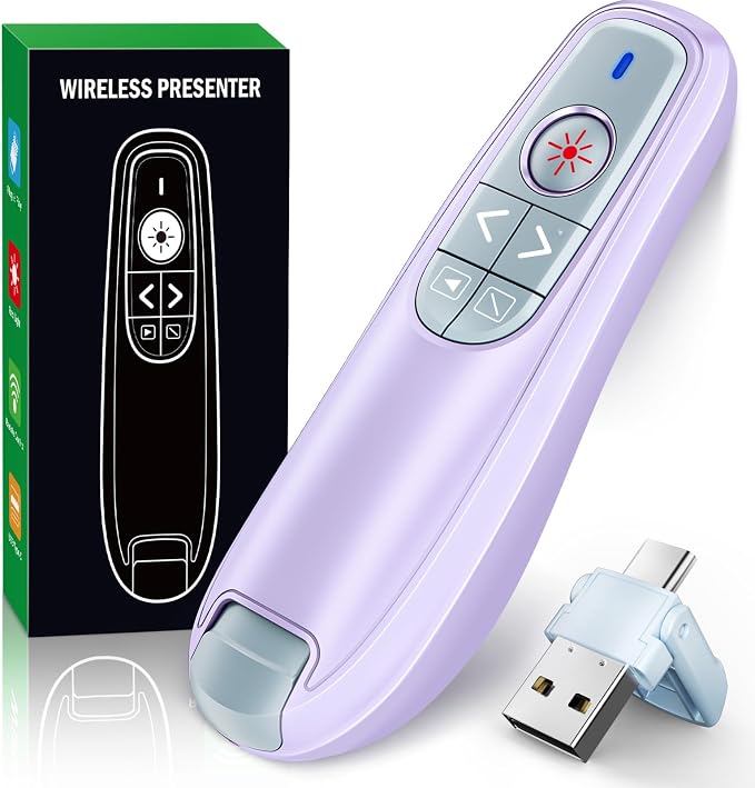 Presentation Clicker Wireless Presenter Remote Clicker, USB C PowerPoint Clicker by RJADVideoGameAccessories