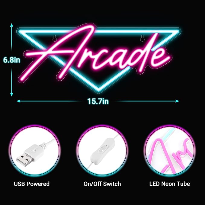 Kavaas Arcade Neon Sign, LED Arcade Signs - Image 3