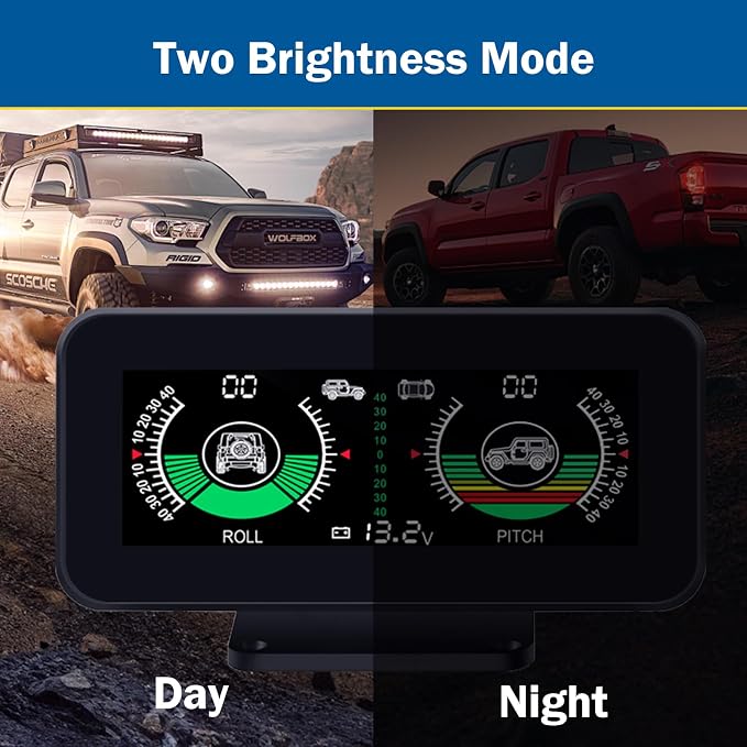 Car Inclinometer for Off-Road Driving, Upgrade Vehicle Level Tilt Gauge HUD for - Image 5