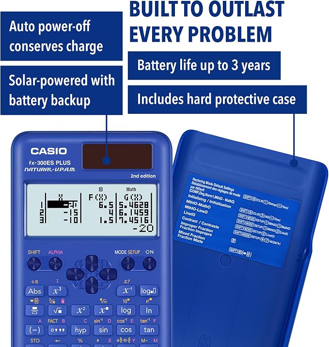 Casio fx-300ES Plus 2nd Edition – Standard Scientific Calculator | 262 Functions - Image 4