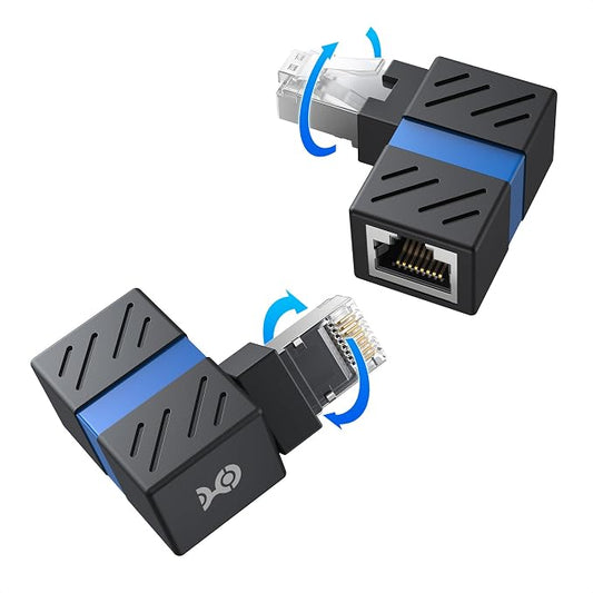 Cable Matters 2-Pack 10Gbps 360° Rotatable Cat 6A Right Angle Ethernet Adapter by CableMatters