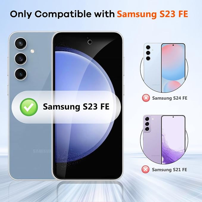 3+3 Pack for Samsung Galaxy S23 FE 5G Privacy Screen Protector & Phone Camera - Image 2