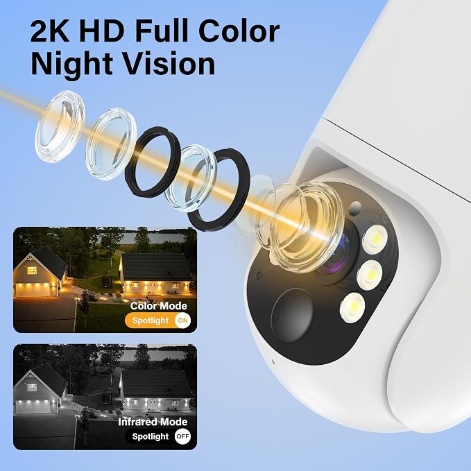 Security Camera Wireless Outdoor: Solar Camera Outdoor/Home/Dome, 360° Live View - Image 6