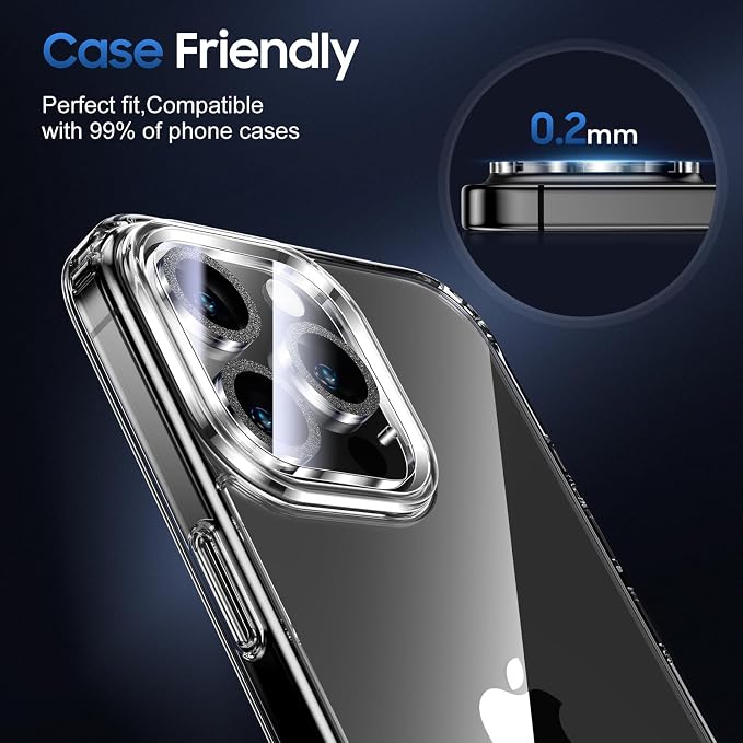 UniqueMe for 3 Pack iPhone 16 Pro/iPhone 16 Pro Max Camera Lens Protector - Image 2