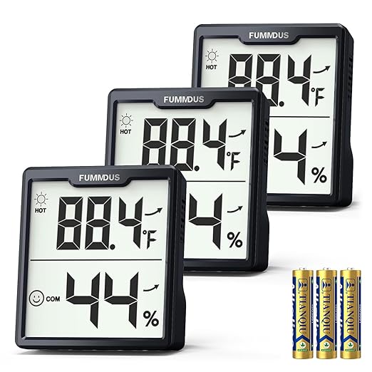 3 Pieces Digital Hygrometer Indoor Thermometer Humidity Meter by FUMMDUS