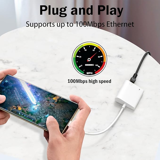 2 in 1 Lightning to RJ45 Ethernet LAN Network Adapter - Image 3